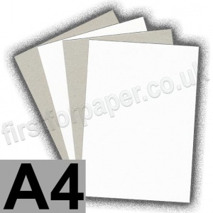 Optimum, Grey Backed White Lined Chipboard, 350gsm, A4