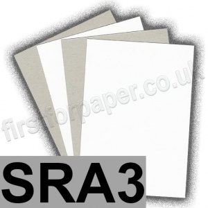 Optimum, Grey Backed White Lined Chipboard, 350gsm, SRA3