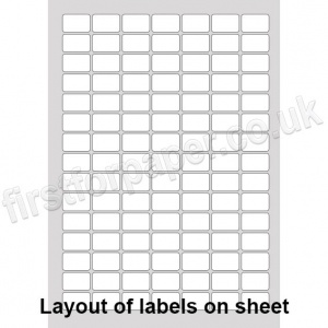 25 x 16mm White Self-adhesive labels - 10 sheets