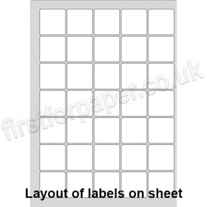 PCL Labels, Permanent Adhesive, White, 37 x 37mm - 200 sheets per box