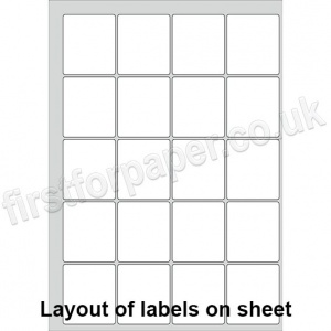 PCL Labels, Permanent Adhesive, White, 47 x 54mm - 200 sheets per box