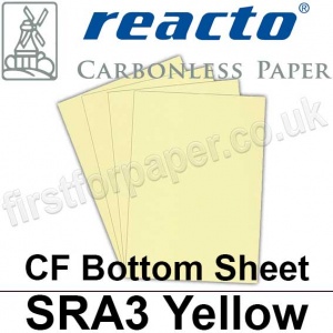 Reacto Carbonless NCR, CF75, Bottom Sheet, SRA3, 75gsm Yellow - 500 Sheets