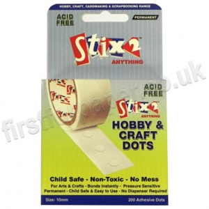Stix2, 10mm Permanent Hobby & Craft Glue Dots - Pack of 200
