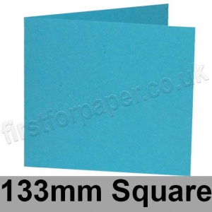 Colorset Recycled, Pre-creased, Single Fold Cards, 270gsm, 133mm Square, Aquamarine
