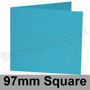 Colorset Recycled, Pre-creased, Single Fold Cards,, 270gsm, 97mm Square, Aquamarine