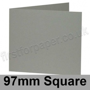 Colorset Recycled, Pre-creased, Single Fold Cards,, 270gsm, 97mm Square, Ash