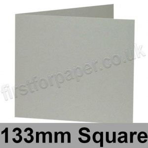 Colorset Recycled, Pre-creased, Single Fold Cards, 270gsm, 133mm Square, Light Grey