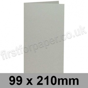 Colorset Recycled, Pre-creased, Single Fold Cards, 270gsm, 99 x 210mm, Light Grey