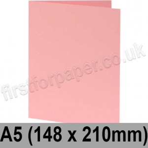 Colorset Recycled, Pre-creased, Single Fold Cards, 270gsm, 148 x 210mm (A5), Pink Ice