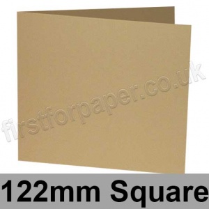 Colorset Recycled, Pre-creased, Single Fold Cards, 270gsm, 122mm Square, Sandstone