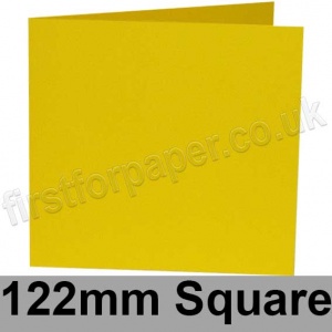 Colorset Recycled, Pre-creased, Single Fold Cards, 270gsm, 122mm Square, Solar