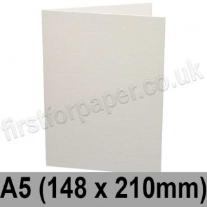 Conqueror Laid, Pre-creased, Single Fold Cards, 300gsm, 148 x 210mm (A5), Brilliant White
