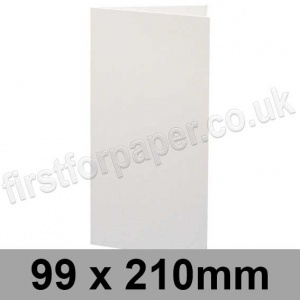 Conqueror Wove, Pre-creased, Single Fold Cards, 300gsm, 99 x 210mm, Brilliant White
