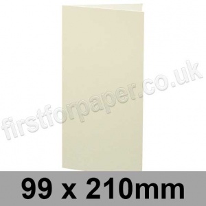 Conqueror Wove, Pre-creased, Single Fold Cards, 300gsm, 99 x 210mm, Oyster