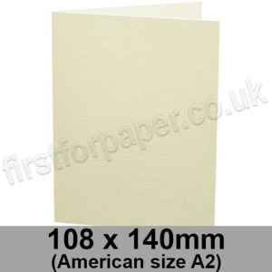 Conqueror Wove, Pre-creased, Single Fold Cards, 300gsm, 108 x 140mm (American A2), Cream