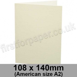 Conqueror Wove, Pre-creased, Single Fold Cards, 300gsm, 108 x 140mm (American A2), Oyster