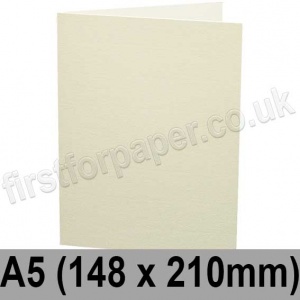 Conqueror Wove, Pre-creased, Single Fold Cards, 300gsm, 148 x 210mm (A5), Oyster