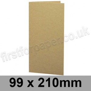 Cairn Eco Kraft, Pre-creased, Single Fold Cards, 280gsm, 99 x 210mm