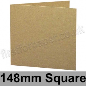 Cairn Eco Kraft, Pre-creased, Single Fold Cards, 280gsm, 148mm Square - Bulk Order, priced per 1,000 (MOQ 5,000 cards)