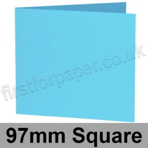 Rapid Colour Card, Pre-creased, Single Fold Cards, 240gsm, 97mm Square, African Blue