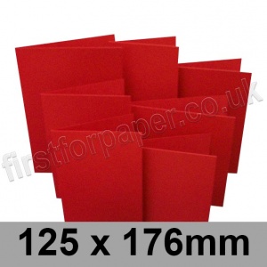 Rapid Colour Card, Pre-creased, Single Fold Cards, 240gsm, 125 x 176mm, Blood Red