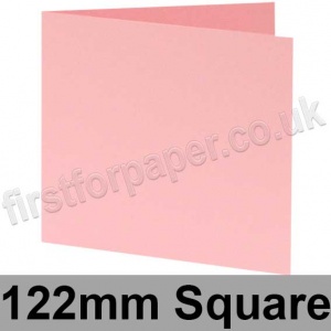 Rapid Colour, Pre-creased, Single Fold Cards, 240gsm, 122mm Square, Candy Floss Pink