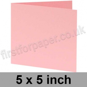 Rapid Colour, Pre-creased, Single Fold Cards, 240gsm, 127mm (5 inch) Square, Candy Floss Pink