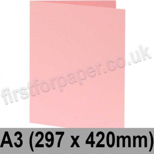 Rapid Colour, Pre-creased, Single Fold Cards, 240gsm, 297 x 420mm (A3), Candy Floss Pink
