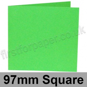 Rapid Colour, Pre-creased, Single Fold Cards, 240gsm, 97mm Square, Harlequin Green
