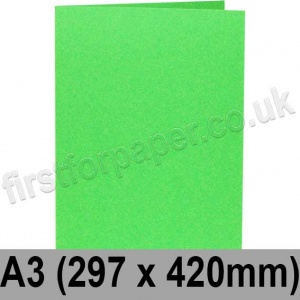 Rapid Colour, Pre-creased, Single Fold Cards, 240gsm, 297 x 420mm (A3), Harlequin Green