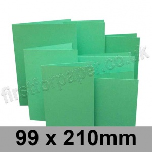 Rapid Colour Card, Pre-creased, Single Fold Cards, 225gsm, 99 x 210mm, Ocean Green