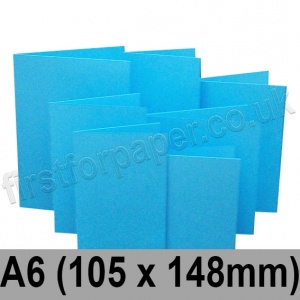 Rapid Colour Card, Pre-creased, Single Fold Cards, 225gsm, 105 x 148mm (A6), Peacock Blue