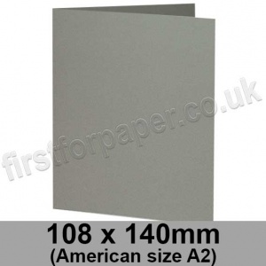 Rapid Colour Card, Pre-creased, Single Fold Cards, 240gsm, 108 x 140mm (American A2), Pewter Grey