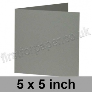 Rapid Colour Card, Pre-creased, Single Fold Cards, 240gsm, 127 x 127mm (5 x 5 inch), Pewter Grey