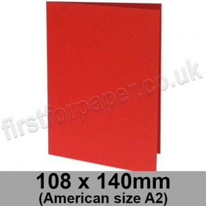Rapid Colour Card, Pre-creased, Single Fold Cards, 225gsm, 108 x 140mm (American A2), Rouge Red
