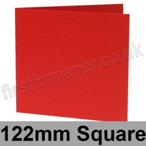 Rapid Colour Card, Pre-creased, Single Fold Cards, 225gsm, 122mm Square, Rouge Red