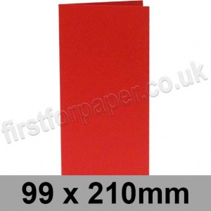 Rapid Colour Card, Pre-creased, Single Fold Cards, 225gsm, 99 x 210mm, Rouge Red