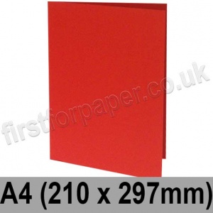 Rapid Colour Card, Pre-creased, Single Fold Cards, 225gsm, 210 x 297mm (A4), Rouge Red