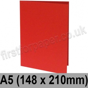 Rapid Colour Card, Pre-creased, Single Fold Cards, 225gsm, 148 x 210mm (A5), Rouge Red