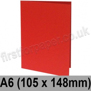 Rapid Colour Card, Pre-creased, Single Fold Cards, 225gsm, 105 x 148mm (A6), Rouge Red