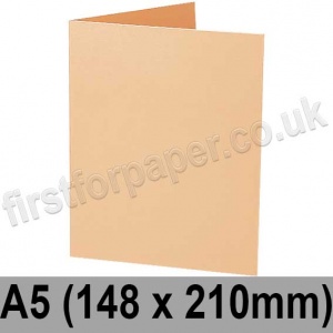 Stargazer Pearlescent, Pre-creased, Single Fold Cards, 300gsm, 148 x 210mm (A5), Peach