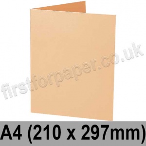 Stargazer Pearlescent, Pre-creased, Single Fold Cards, 300gsm, 210 x 297mm (A4), Peach