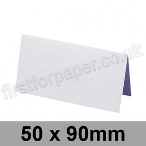 Zeta Linen Texture, Pre-creased, Place Cards, 260gsm, 50 x 90mm, Brilliant White