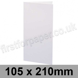 Zeta Linen Texture, Pre-creased, Single Fold Cards, 350gsm, 105 x 210mm, Brilliant White