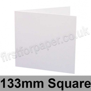 Zeta Linen Texture, Pre-creased, Single Fold Cards, 350gsm, 133mm Square, Brilliant White