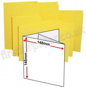 Rapid Colour Card, Pre-creased, Two Fold (3 Panels) Cards, 225gsm, 148mm Square, Canary Yellow
