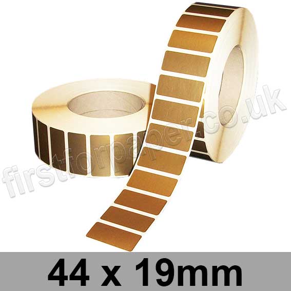 Metallic Gold, Self Adhesive Labels, 44 x 19mm, Permanent Adhesive