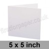 Zeta Linen Texture, Pre-creased, Single Fold Cards, 350gsm, 127mm Square (5 x 5 inch), Brilliant White