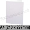 Zeta Linen Texture, Pre-creased, Single Fold Cards, 350gsm, 210 x 297mm (A4), Brilliant  White