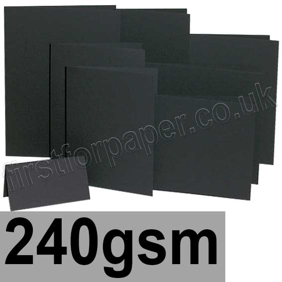 Rapid Colour, Pre-Creased, Single Fold Cards, 240gsm, Black